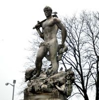 Civic Virtue, the controversial statue located near Queens Borough Hall